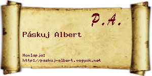 Páskuj Albert névjegykártya